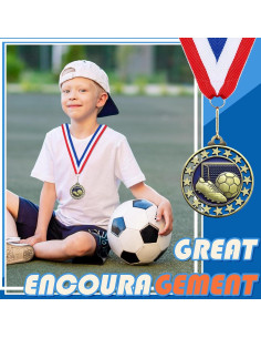 Medallas de Fútbol Misdary Paquete de 12 con Cintas 2