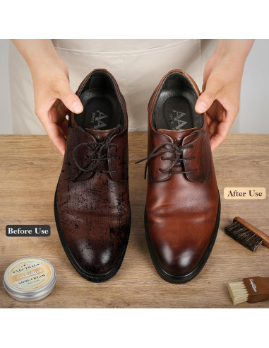 Kit de Cuidado de Zapatos 13PC - Cera y Cepillos de Pelo de Caballo