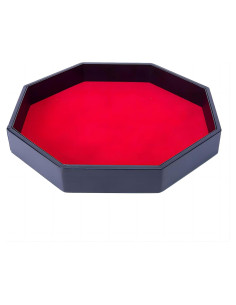 Bandeja para Dados Octagonal de Cuero PU Rojo 29.21 cm