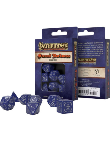 Conjunto de Dados Poliedricos Q WORKSHOP Pathfinder Segunda Oscuridad 7 Piezas