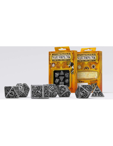 Juego de Dados Metálicos Steampunk Q WORKSHOP 7 Piezas