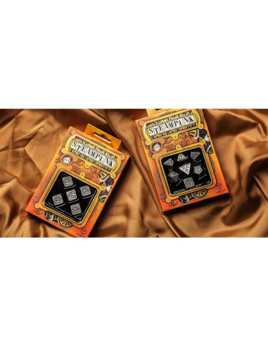 Juego de Dados Metálicos Steampunk Q WORKSHOP 7 Piezas