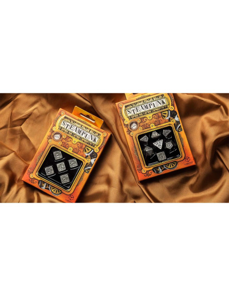 Juego de Dados Metálicos Steampunk Q WORKSHOP 7 Piezas