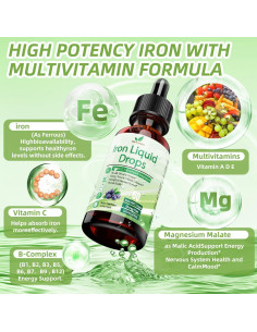 Suplemento de Hierro Líquido Vita Plynxera 60 ml con Multivitamínico 2