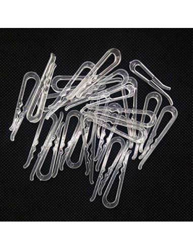 100 Clips de Cocodrilo Plástico Transparente APUXON 38mm