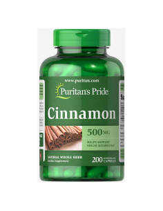 Cápsulas de Canela Puritan's Pride 500mg - 200 Unidades
