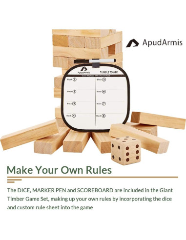 Juego de Torre de Madera ApudArmis 54 Piezas 3.2FT