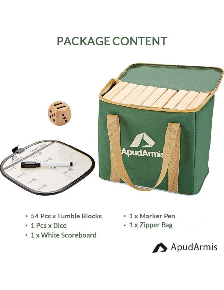 Juego de Torre de Madera ApudArmis 54 Piezas 3.2FT Juego de Torre de Madera ApudArmis 54 Piezas 3.2FT