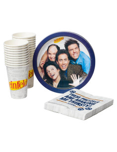 Set de Fiesta Seinfeld 60 Piezas Silver Buffalo - Platos, Vasos y Servilletas