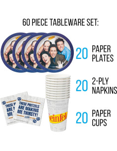 Set de Fiesta Seinfeld 60 Piezas Silver Buffalo - Platos, Vasos y Servilletas 2
