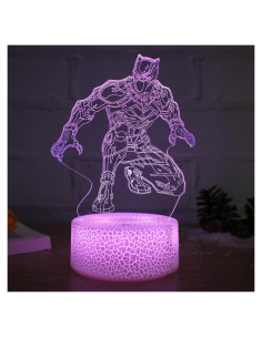 Luz Nocturna 3D Pantera Negra TSKVT con Control Remoto 16 Colores