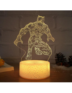 Luz Nocturna 3D Pantera Negra TSKVT con Control Remoto 16 Colores 2