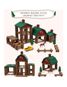 Wondertoys Conjunto de Troncos de Madera 330 Piezas 3+ 2