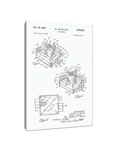 Lienzo Enmarcado Rockem Sockem Robots 30x20 cm - Arte de Patentes