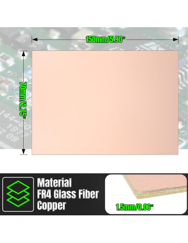 Placa de Circuito PCB FR-4 Qimoo 150x70mm 5 Pcs 1.5mm Grosor