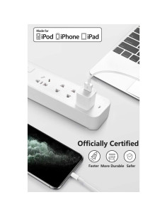 4 Pack Cable de Carga Lightning MFi MAILESI 1m Blanco 2