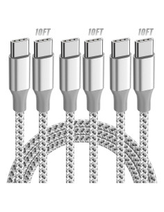 Cable USB C KYEHD 3M 60W Carga Rápida Paquete de 3 Gris