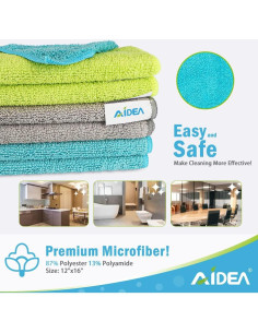Paños de Microfibra AIDEA 8PK - Absorbentes y Sin Rayas 2