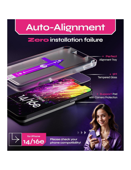 Protector de Pantalla Vidrio Templado Defenslim 2-Pack iPhone 14/16e