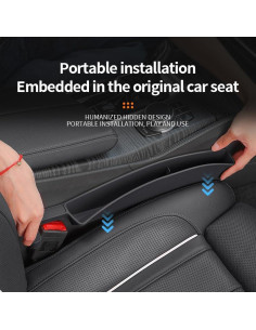 Organizador de Espacio entre Asientos Edotim 2PCS Negro TPE 2