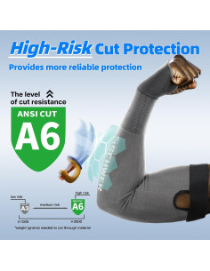 Mangas Resistentes a Cortes Schwer AIR-SKIN A6 45.72 cm UV UPF50+ 2