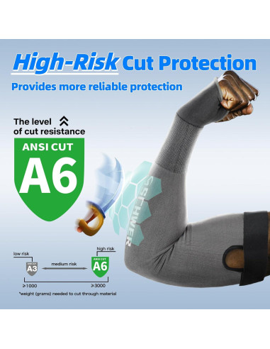 Mangas Resistentes a Cortes Schwer AIR-SKIN A6 45.72 cm UV UPF50+
