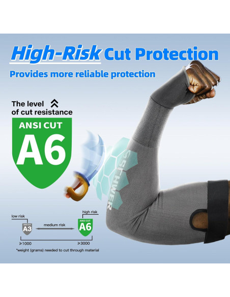 Mangas Resistentes a Cortes Schwer AIR-SKIN A6 45.72 cm UV UPF50+