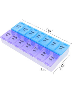 Organizador de Pastillas Semanal ShysTech 7 Días AM/PM 2