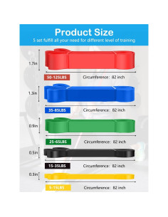 Conjunto de Bandas de Resistencia WSAKOUE 5 Niveles 2.27-56.7 kg 2