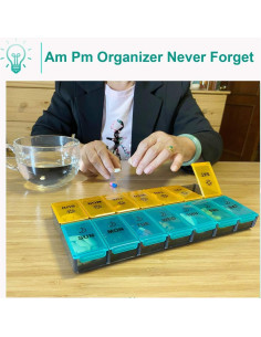 Organizador de Pastillas Diario XL Newayflash 7 Días AM PM 2