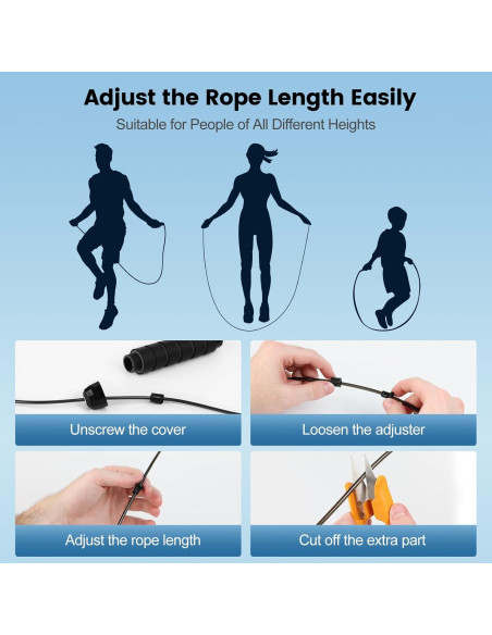 Cuerda de Saltar SKIFUL Ajustable con Mangos Ergonómicos