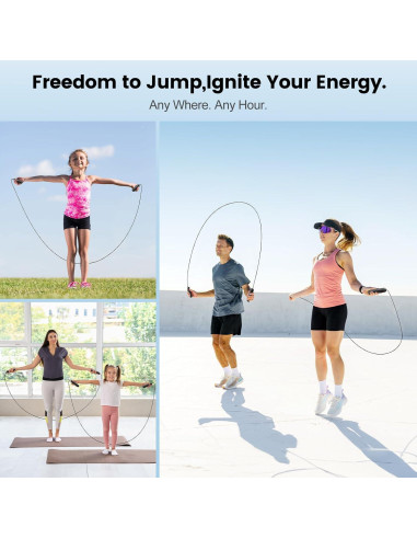 Cuerda de Saltar SKIFUL Ajustable con Mangos Ergonómicos