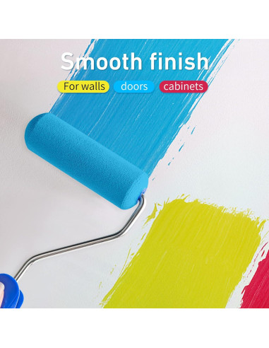 Kit de Rodillo de Pintura de Espuma Mister Rui 4" - 8 Piezas