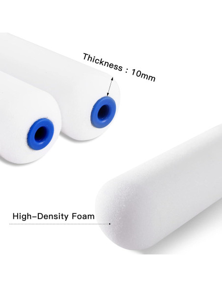 Kit de Rodillo de Pintura de Espuma Mister Rui 4" - 8 Piezas