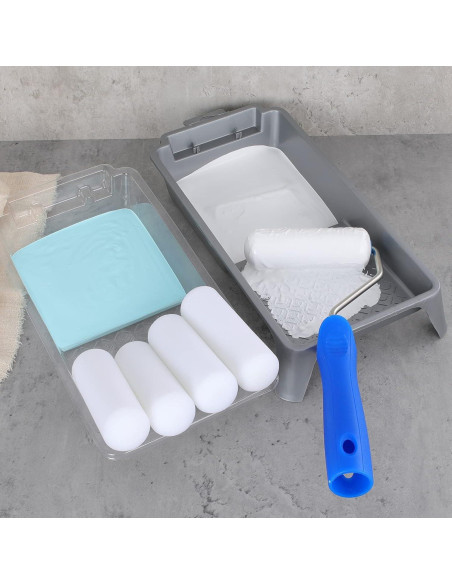 Kit de Rodillo de Pintura de Espuma Mister Rui 4" - 8 Piezas