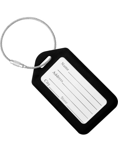 Etiquetas de Equipaje Negras BlueCosto 10 Piezas PVC
