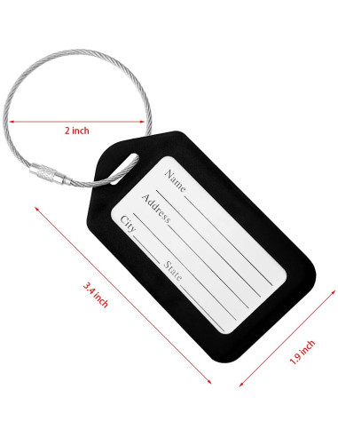 Etiquetas de Equipaje Negras BlueCosto 10 Piezas PVC