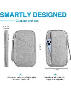 Organizador de Documentos de Viaje Topbag Gris Cuarzo RFID 2