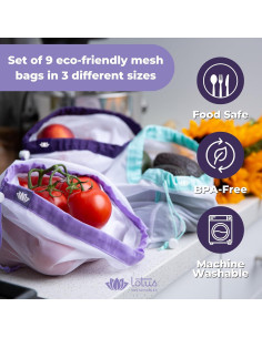 Bolsas de Malla Ecológicas Reutilizables Lotus - 11.34 kg 2
