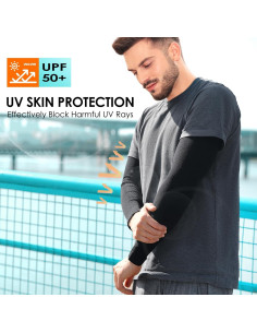 Mangas de Protección Solar UV RHsia - 4 Pares Unisex 2