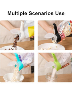 4 Clips para Bolsas de Comida Yvey con Pico Vertedor y Cierre Rápido 2