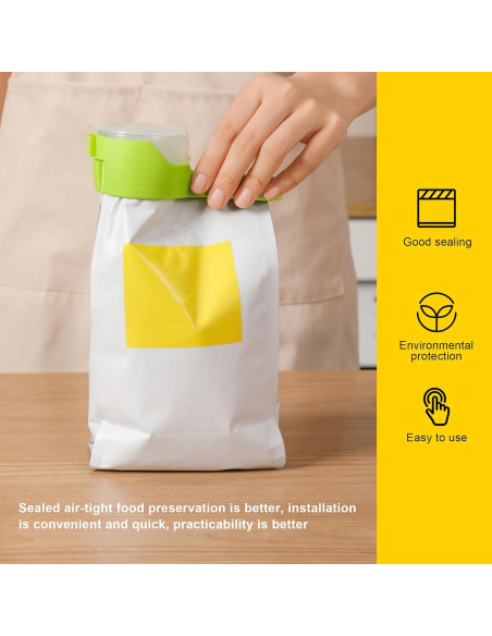 4 Clips para Bolsas de Comida Yvey con Pico Vertedor y Cierre Rápido 4 Clips para Bolsas de Comida Yvey con Pico Vertedor y Cierre Rápido