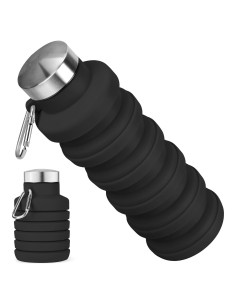 Botella de Agua Plegable Rotayi 473ml Silicona Ligera Negra