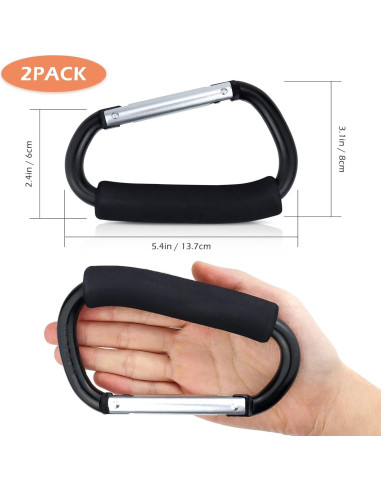 JIALEEY Bolsa de Compras Soporte Multiusos 2 Piezas Negro