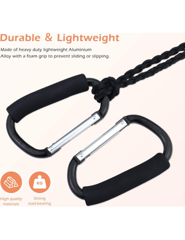 JIALEEY Bolsa de Compras Soporte Multiusos 2 Piezas Negro