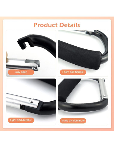 JIALEEY Bolsa de Compras Soporte Multiusos 2 Piezas Negro