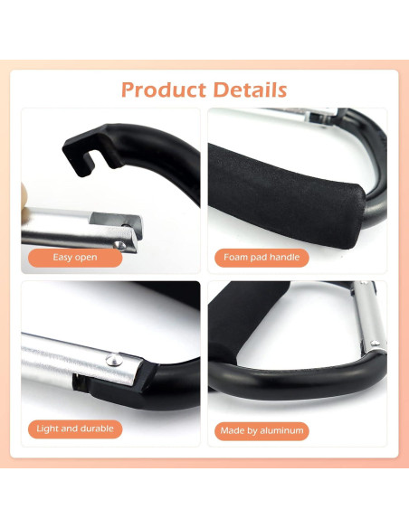 JIALEEY Bolsa de Compras Soporte Multiusos 2 Piezas Negro