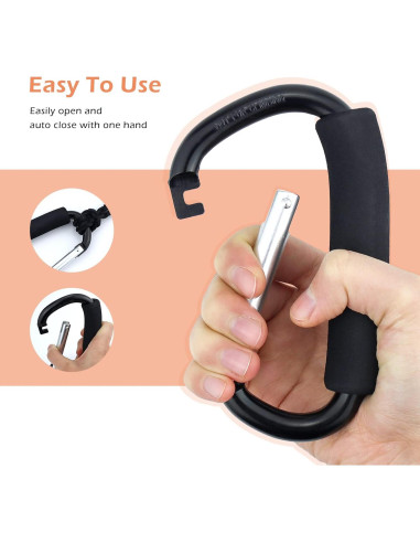 JIALEEY Bolsa de Compras Soporte Multiusos 2 Piezas Negro