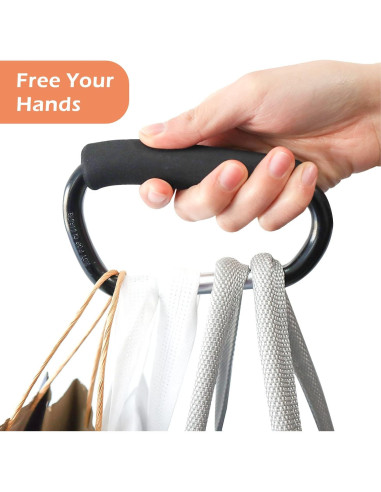 JIALEEY Bolsa de Compras Soporte Multiusos 2 Piezas Negro