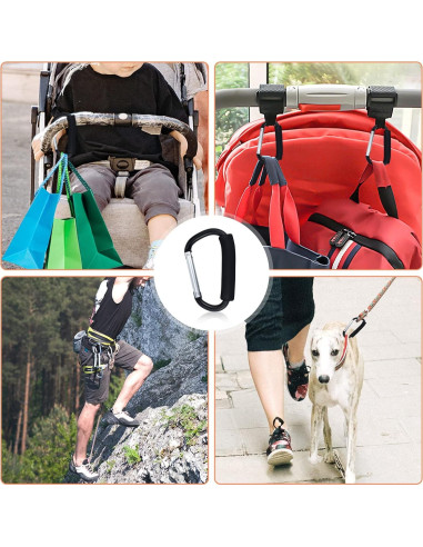 JIALEEY Bolsa de Compras Soporte Multiusos 2 Piezas Negro